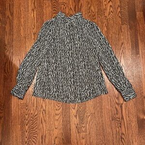 Zebra Print Long Sleeve Women's Top